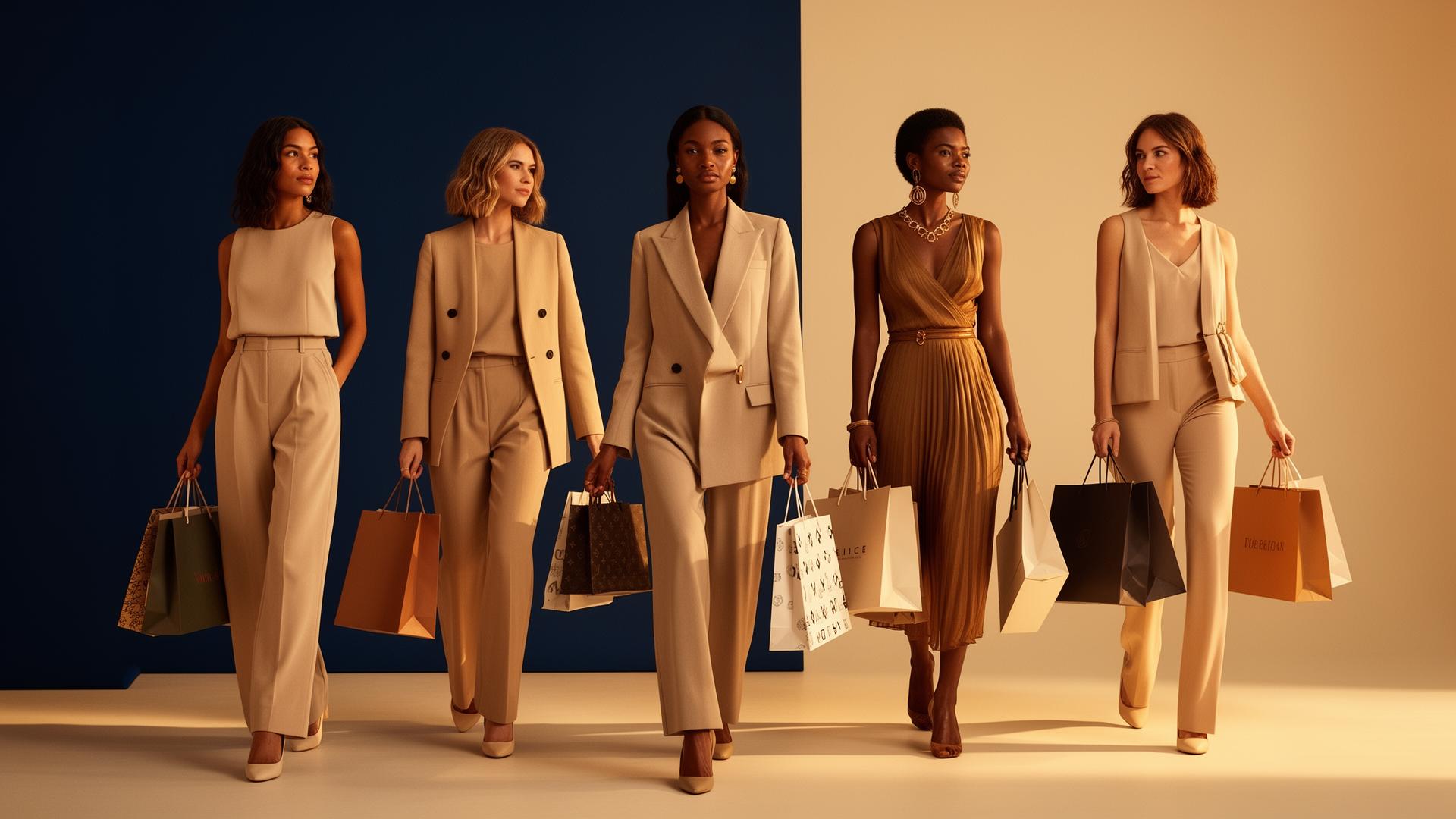 Stylish shoppers with bags